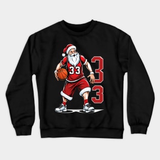 Santa Slam Dunk, Merry Christmas Gift, Basketball Gift Crewneck Sweatshirt